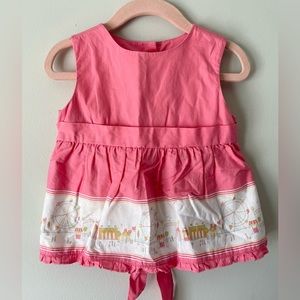 Janie and Jack hot pink boardwalk tie back dress